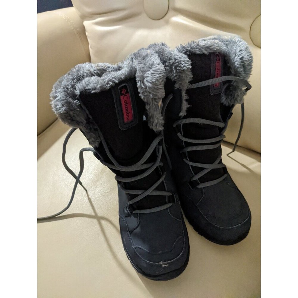 Columbia Women’s Size 5  Ice Maiden II Black Snow Boots Waterproof EU 36